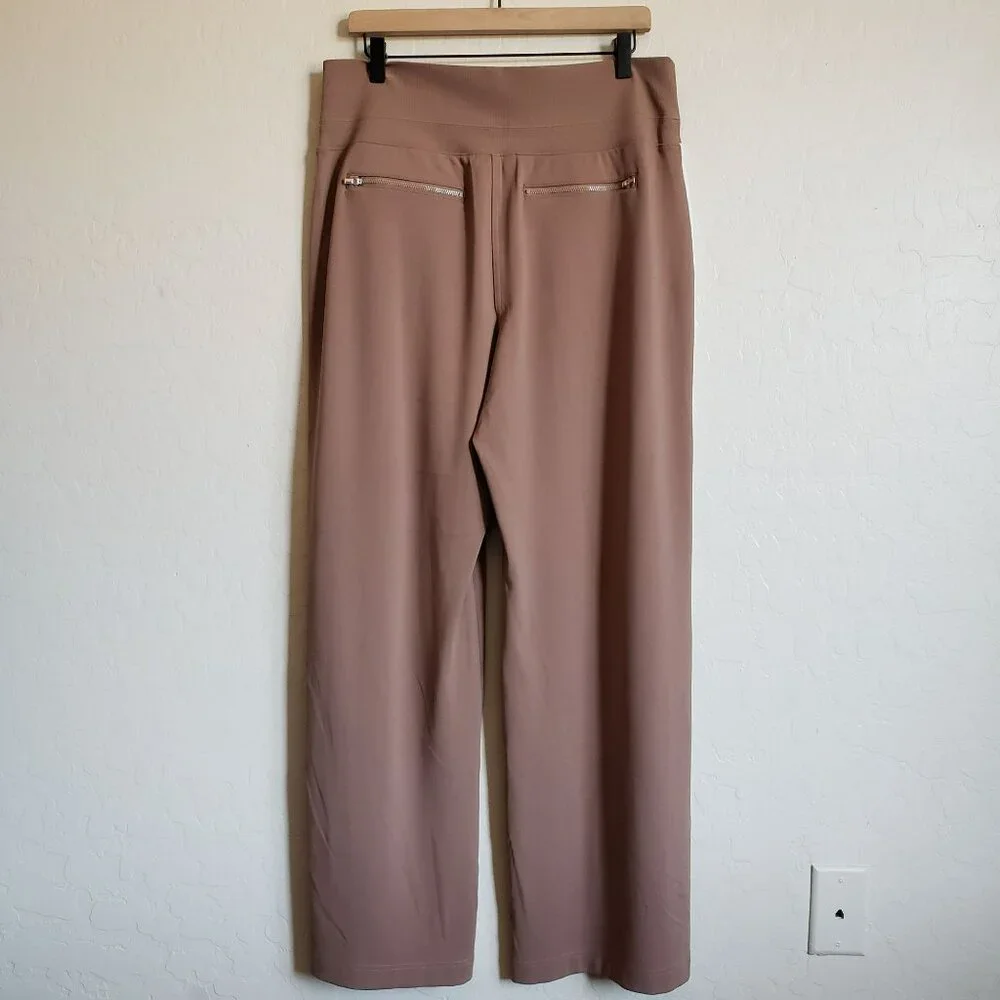 Athleta Brown Wide Leg Pants with White Stripe - Picture 10 of 14